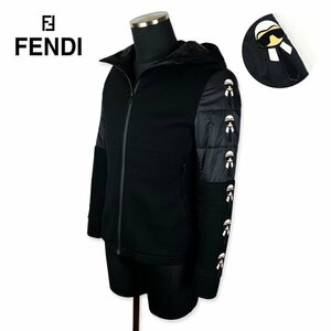 ★超激レア★ FENDI KARL LAGERFELD フェンディ カールラガーフェルド (CHANELシャネルデザイナー) コラボパーカー 黒 ブラック Mサイズ