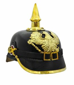 新品 WW1 ドイツ帝国軍　ヘルメット　ピッケルハウベ　兵・下士官用 レプリカ　レザー　Pickelhaube Prussian 