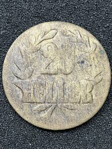 ドイツ領東アフリカ　20ヘラー真鍮銅貨 外国銀貨 アンティークコイン コイン 世界大戦1916