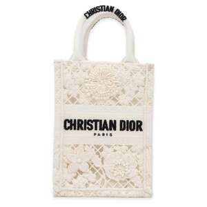 クリスチャン・ディオール トートバッグ ブックトート ミニ Christian Dior バッグ 2way ショルダーバッグ 白 【安心保証】