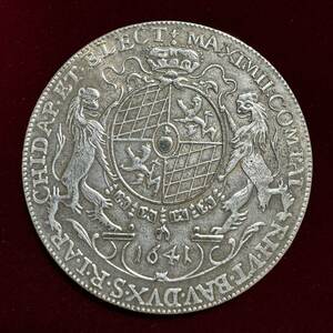 ドイツ バイエルン州 硬貨 古銭 1641年 マクシミリアン1世 マドンナ 子供 州章 雲 ライオン クラウン コイン 銀貨 外国古銭 海外硬貨 