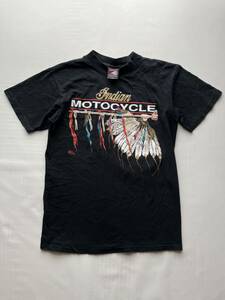 ★USA製 90s Indian Motocycle メンズ L ネイティブ プリント ヴィンテージ Tシャツ / アメリカ製 インディアン モーターサイクル オールド