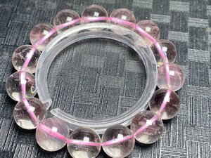 即決 0125b468 超希少!!!★【65Aピンクエンジェルラダークォーツ】★天然石ブレス 13.3-13.8mm（新品）