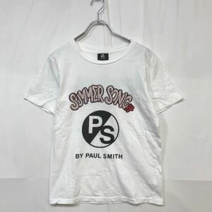 定番Paul Smith/ポールスミス サマソニ半袖 Tシャツ ホワイト ブラック サイズS 綿100％ メンズ