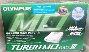 USB SCSI対応MOドライブ TURBO MO 640 Ⅲ OLYMPUS USB-SCSI変換アダプタ付 MOS365S 中古動作確認済 640MB オリンパス ディスク MD50B SCM