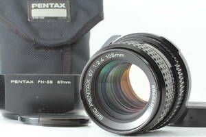 ◆極美品◆ ペンタックス PENTAX SMC 67 105mm F2.4 中判 標準 レンズ フード ケース付き 6x7