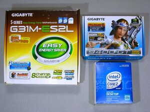 【中古】GA-G31M-ES2L Core2 Quad Q8400 GV-N94T-512I メモリ4GB