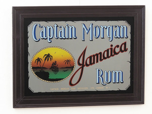 ビンテージパブミラー/キャプテン モルガン(Captain Morgan)ジャマイカのラム/壁掛け鏡/店舗什器/ディスプレイ/インテリ雑貨/内装/PM-0021