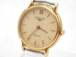 稼働品☆1000円～☆LONGINES ロンジン QZ レディース腕時計 クオーツ 153 6878 ゴールドカラー ラウンド フェイスのみ/62664-7-1