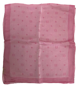 ロエベ ストール シフォン スカーフ シルク製 ピンク 淡色 アナグラム LOEWE レディース SILK 100％ シルクスカーフ 美品