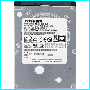 TOSHIBA MQ01ABF050 富士通 P/N CP712874-01 2.5インチ 7mm SATA600 500GB 571回 4672時間