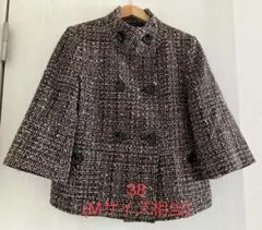 【brolly 美品】ツイード ジャケット　七分袖　アウター　レディース服　38