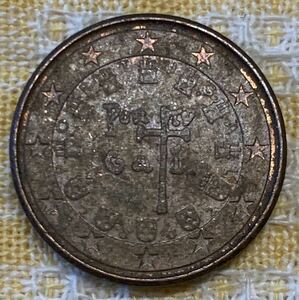 ● 【中古】ユーロセント　ポルトガル発行　1ユーロセント　2002年　硬貨　コイン