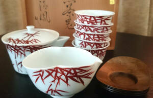 煎茶器揃◆高野清鳳◆黄檗清鳳◆朱竹◆赤絵◆詩文◆茶道具◆京焼◆日本茶◆中国茶