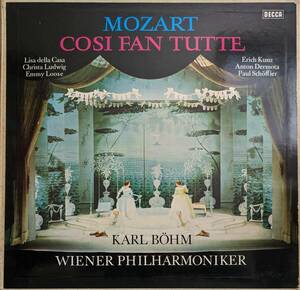 輸入LP盤 デラ・カーサ,ルートヴィッヒ,クンツ,デルモータ/カール・ベーム/Wiener Phil　Mozart「コシ・ファン・トゥッテ」全曲 (3LP)