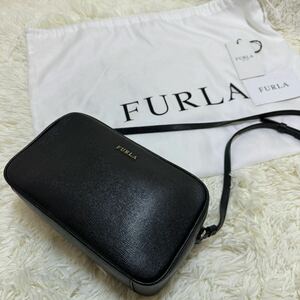 1円〜■極美品■FURLA フルラ リリー LILLI カメラバッグ ショルダーバック レザー ブラック 黒色264