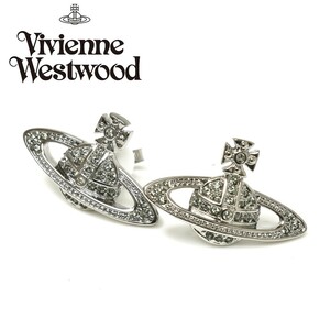 新品 Vivienne Westwood ヴィヴィアン ウエストウッド ピアス イヤリング レディース 724535B/4 ブラック系 ガンメタリック 未使用