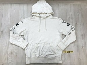 Champion チャンピオン メンズ ロゴプリント スウェットパーカー M 白