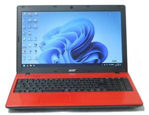 ★acer TMP453M core i5 メモリ6GB SSD256GB Windows11 15.6インチ カメラ office2021 ★レッド 動作良好　　 　管1634