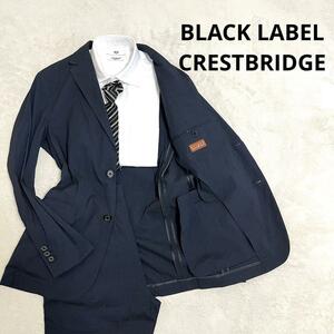 524 BLACK LABEL CRESTBRIDGE ブラックレーベルクレストブリッジ セットアップスーツ ネイビー S ストライプ