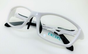 メガネフレーム ENCORE 10152 C-2 フルリム スクエアタイプ ホワイト 白×黒 KTM レンズ別売