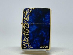 送料無料 ZIPPO[ジッポー]両面加工 Marble Arabesque マーブルアラベスク ブルー 2G-BLARZ
