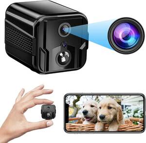 新品 32GBカード付」小型カメラ wifi 超小型カメラ 4K 高画質 防犯カメラ　iPhone/Android対応 超軽量　暗視/移動検知/録画　見守り