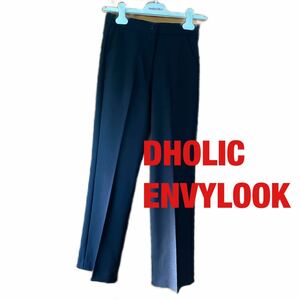 DHOLIC ENVYLOOK黒 パンツ M 綺麗め ストレッチ センタープレス 新品未使用 韓国デザイン ブラック