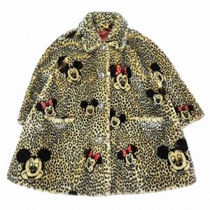 Apparence × Disney 80s vintage フランス製 ヴィンテージ ディズニー レオパード フェイクファーコート ベージュ/3▲B3 レディース