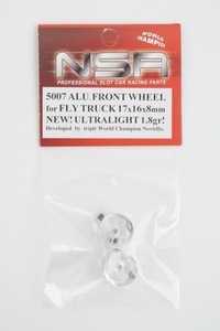 新品 NSR 1/32 ALU.FRONT WHEEL for FLY TRUCK 17×16×8mm NEW! ULTRALIGHT 1.8gr! アルミホイール 5007 スロットカー