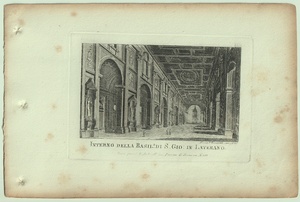 1865年 ローマとその周辺の主な景観 銅版画 サン・ジョバンニ・イン・ラテーノ大聖堂 内部