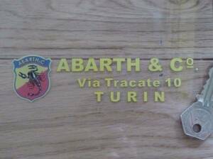 送料無料 Abarth & Co Turin アバルト ステッカー シール 142mm