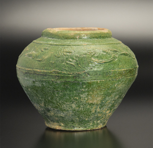 漢 緑釉罐 中国 古美術