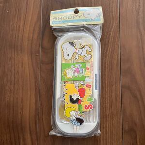 ☆未開封品☆SNOOPY スヌーピー☆トリムセット☆トリオセット☆はし/スプーン/フォーク/3点セット☆こども用☆青