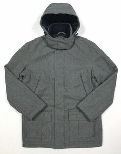 美品「Zegna Sport」フード着脱可 中綿 ウールフィールドジャケット Gray SIZE:XS イタリア製