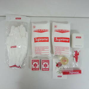 【1円】未使用 10点セット 国内正規 Supreme Rubberized Gloves BallparkPoncho BICYCLE Mini Playing Cards トランプ ポンチョ ノベルティ