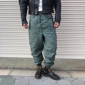 貴重 デッドストック 70s 米軍 実物 USAF CWU9/P ナイロン キルティング ライナーパンツ セージグリーン ヴィンテージ ミリタリー M