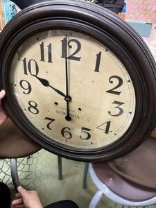 【現状品】精工舎 SEIKOSHA 振り子時計 掛時計 レトロ ゼンマイ式 アンティーク 丸時計 セイコー SEIKO