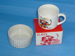 a★未使用★David McKee　ELMERエルマー 容器とぞうのエルマーELMER マグカップ