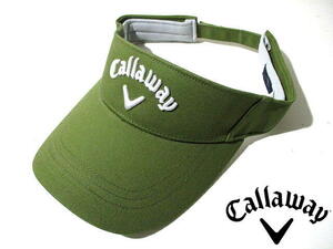 ■ 新品　安い！　即決　キャロウェイ　サンバイザー　メンズ　ゴルフ　Callaway　未使用　カーキ　オリーブ　3D刺繍　帽子　バイザー