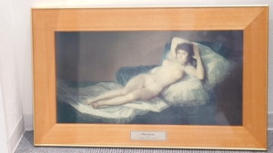 【9181】 絵画 ゴヤ 「裸のマハ」 Maja desnuda 複製画 額装 個人長期保管品