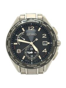 SEIKO◆ソーラー腕時計/アナログ/チタン/BLK/SLV/8B63-0AW0/BRIGHTZ/0786/1000