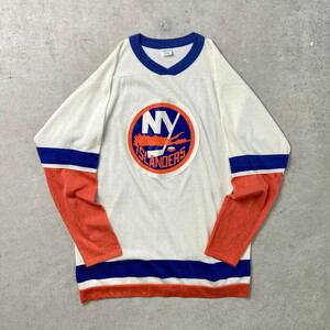 80年代 USA製 NHL NY ISLANDERS ホッケーシャツ ゲームシャツ メンズXL