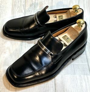 Salvatore Ferragamo フェラガモ◆24.5cm 6 EE◆ビットローファー Uチップ 革靴 本革 ビジネスシューズ レザー ドレスシューズ ITALY製 黒