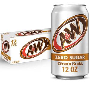 A&W Zero Sugar Cream Soda , 12 fl oz, 12 Pack Cans 海外 即決
