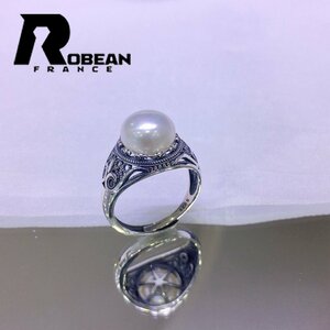 逸品 EU製 定価6万円★ROBEAN・真珠・リング★天然パール パワーストーン 指輪 アコヤ真珠 本真珠 シルバー925 9.5-10mm R9010126