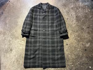 COMME des GARONS HOMME PLUS 80s ウール チェック柄オーバーコート コムデギャルソンオムプリュス 1980s