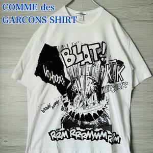 【希少デザイン】COMME des GARCONS SHIRTコムデギャルソンシャツ　Tシャツ　Lサイズ　ビッグプリント　レア　一点物　ユニセックス