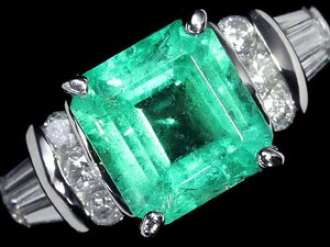 KR11086T【1円～】新品【RK宝石】≪Emerald≫ 抜群のテリ艶!! 極上エメラルド 大粒1.5ct!! 極上ダイヤモンド Pt900 高級リング ダイヤ