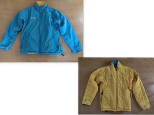 Columbia 　コロンビア　リバーシブルジャンバー、ジャケット（中綿　ポリエステル）　ブルー×黄土色　Mサイズ　PM5141　